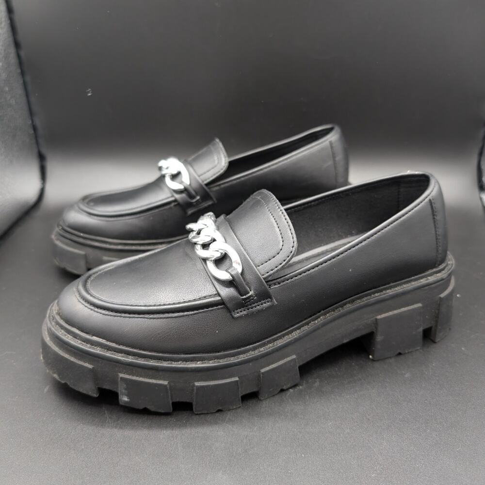Vintage No Boundaries Loafers Womens 9 Black Lug Sole Y2K Grunge Shoes NO BO